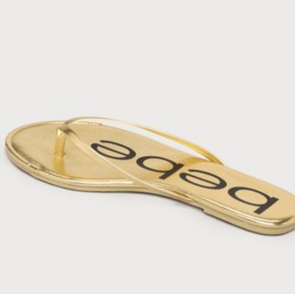 BEBE 1 left Metallic Gold Sandals NWOT - Picture 3 of 5